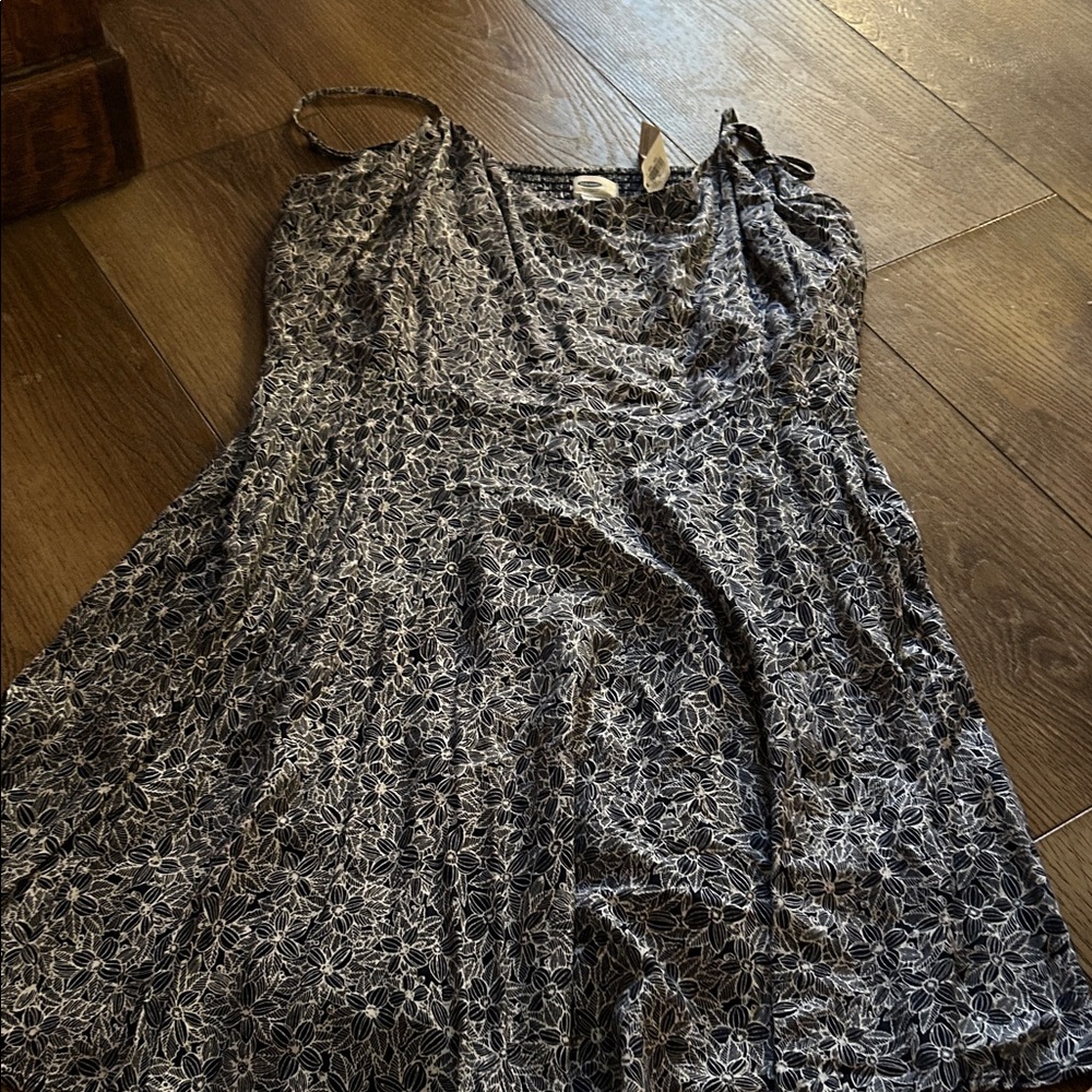 Floral Black and White Dress